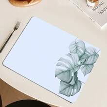 绿色植物PU餐垫防水防油隔热垫北欧奢华餐具杯垫易清洗盘/碗/杯垫 - 彩色 - 查看 2