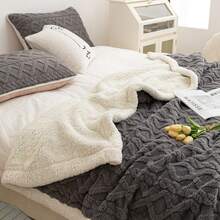 超大加重毯 70 * 80 * 90 英寸，睡毯空调毯沙发盖毯办公室户外露营礼品毯床毯床单人床卧室装饰，适合所有季节 - 灰 - 查看 5