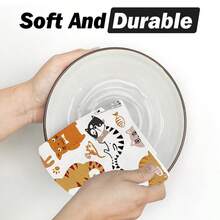 2 piezas de paño de microfibra ultra suave con diseño de gato adorable, toalla de secado, paño de limpieza, ideal para cocina, cocinar, hornear, regalo para el Día de la Madre, regalo de inauguración de la casa, regalo de cumpleaños