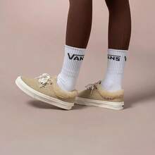 Vans Authentic 羊羔绒保暖低帮休闲运动鞋，男女通用 - 卡其色 - 查看 2