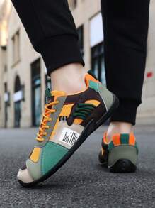 [Breathable Casual Sneakers] Comfortable Men's Breathable Casual Sneakers - Non-Slip, Durable Fabrics, Stylish Contrasting Designs - Outdoor, Jogging, Walking, Traveling, Christmas, Birthday Gifts