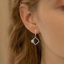 Orecchini in argento sterling, orecchini di moda con pendente a fiore in zirconia cubica colorata, adatti per uso quotidiano, regalo di compleanno e festa della mamma