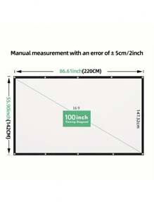 1PC 220/156/132cm Projector Screen - Portable, HD, 4K Ultra-Thin Projection Screen For Home Theater, Office, Outdoor Movies - Easy Setup, Wrinkle-Resistant, Durable Material -Best For Indoor/Outdoor Use