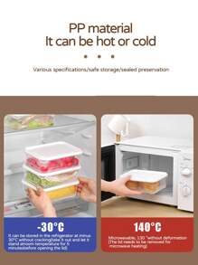 Juego de 6 piezas de 1200ML/42oz Cajas de almacenamiento para refrigerador, recipientes de conservación de alimentos con tapas, cajas apilables para congelador para carne, frutas, verduras, encurtidos, organización de cocina y loncheras para exteriores
