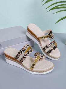 Women Platform Wedge Slide Sandals, Fashion Open Toe High Heel Comfy Casual Outdoor Slippers, Summer