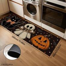 1pc Halloween Doormat, Non-Slip Rubber Backing, Halloween Entryway Decor, Indoor/Outdoor Use, Durable Polyester Floor Mat For Kitchen, Living Room, Patio, Coffee Shop, Bar, Holiday, Party, Bedroom, Bathroom