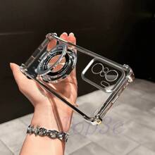 Funda de teléfono transparente, a prueba de agua y golpes, resistente a los arañazos, con soporte magnético en las 4 esquinas anti-caída para Poco X7 Pro/X6Pro/X5/X4 GT/X3Pro/F7Pro/F7Ultra/F6Pro/F5 Pro/F4/F3/M6 Pro/C61/C65/C75