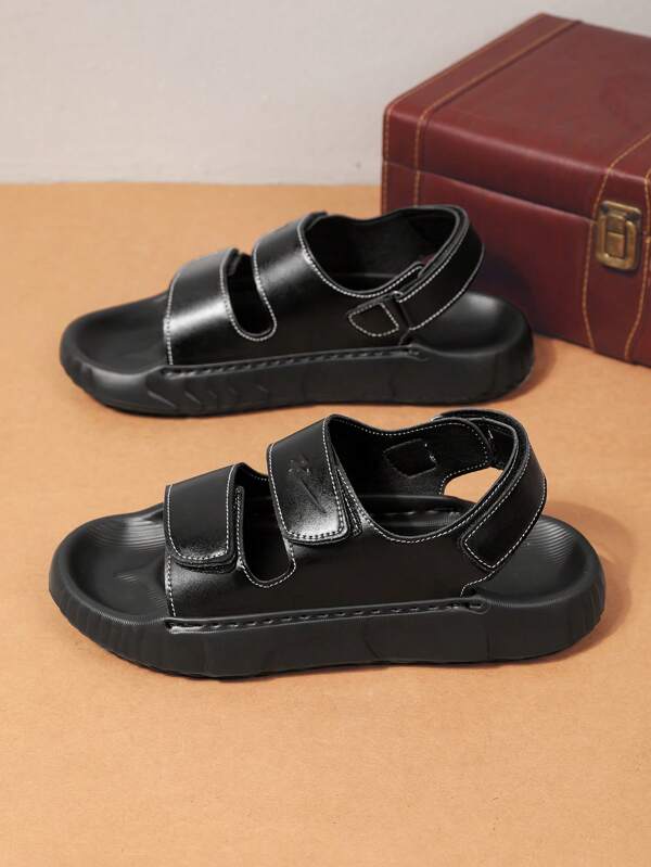Men's Fashion Casual Sandals, Summer Shoes, Beach Outdoor Slip-On With Adjustable Heel Strap, Thick Sole, Open Toe, Breathable