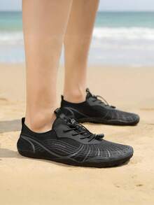 Zapatos acuáticos para exteriores, zapatos de agua transpirables para hombres y mujeres para natación, piscina, playa, buceo, esnórquel, ciclismo, senderismo, minimalistas y descalzos para fitness en interiores - Negro - Ver 5