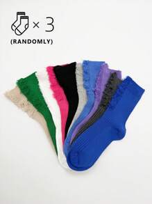 1/2/3/5 Pares de Calcetines mujer de pila rota de unicolor, calcetines de tripulación con agujeros rotos, estilo vintage, gruesos, para pareja, calcetines hasta el tobillo con agujeros en la calle