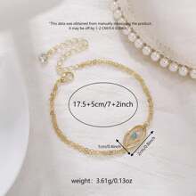 TUANZISP 1 pièce Bracelet doré en zirconium cubique et œil bleu en couches, un bijou exquis et personnalisé en cadeau pour les femmes, mode casual polyvalente