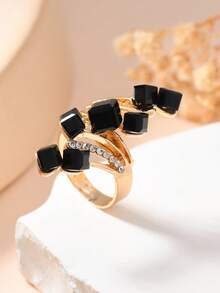 1 buc Inel elegant, la modă, lung, pătrat, cu diamant, pentru încheietura mâinii - Multicolor - Vizualizare 7