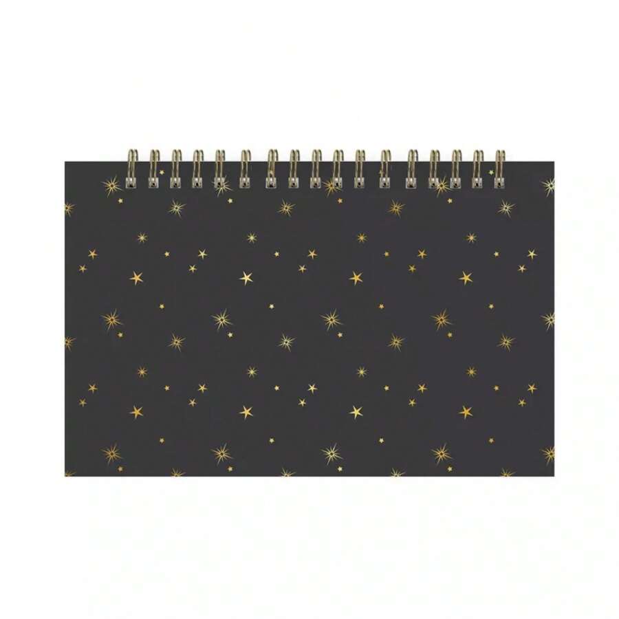 Blue Perpetual Easel Calendar 7x4.5 Starry Black Safety Wirebound