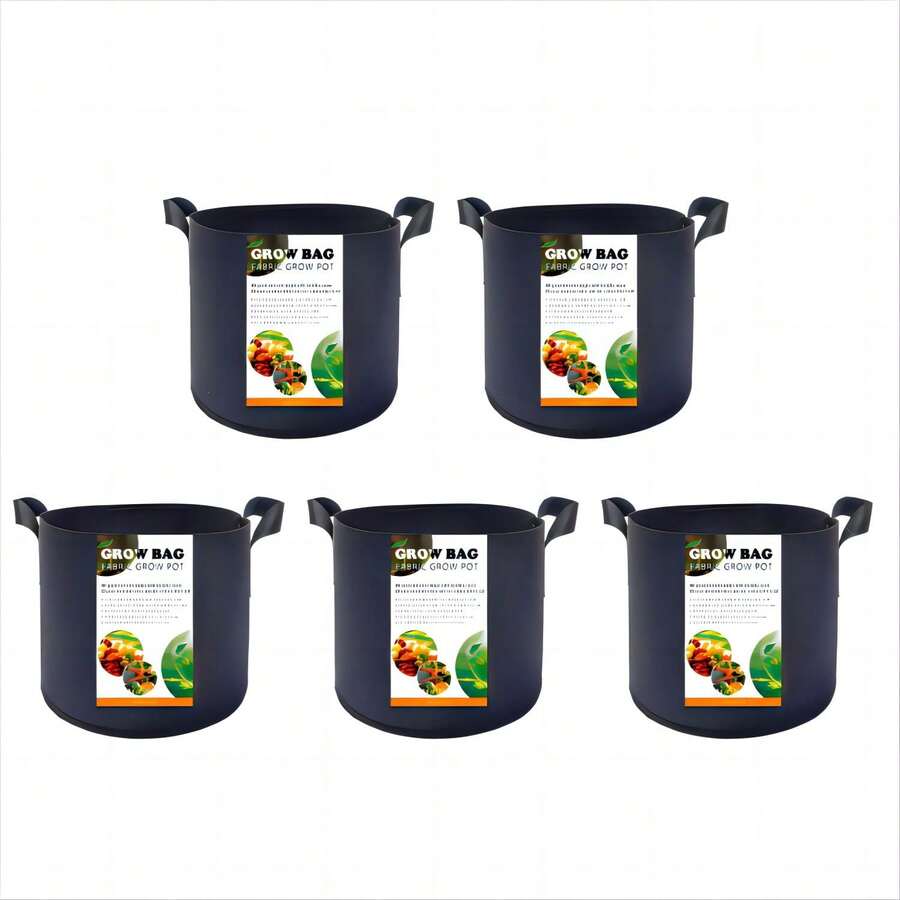 5pcs 1/2/5/7/10/15/20/30Gallon Plant Grow Bags Heavy Duty Thickened Nonwoven Fabric Pots With Handles