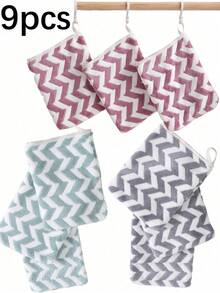 4/9 pièces Gants de nettoyage facial en fibre exquis, taille unique, réutilisables, nettoient le maquillage et les impuretés, gants de serviette de sueur, absorbants et doux, serviettes de cuisine pour la rentrée scolaire