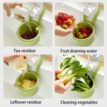 1 pièce Panier de drainage suspendu pour évier - Filtre d'évier de cuisine, panier de séparation des résidus alimentaires, panier-filtre à fruits, convient pour la filtration des résidus de cuisine et le stockage des légumes et des fruits