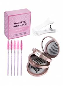 MAGEFY 3 Paar CC Locken Magnetische Fake Wimpern Set, mit wiederverwendbarem Applikator + 5 rosa Wimpernbürsten, kein Kleber nötig, gestachelte Manga Wimpern, 1 Stück Wimpern Applikator, perfekt für nachlässige Leute, natürliche Manga Wimpern Applikator, natürliche Wimpern gemischtes Design, 3D Volumen Fake Wimpern Strips für einen charmanten aufgehellten Blick, Wimpernverlängerungs-Set, Geschenke für Frauen, Sommer Reiseaccessoires