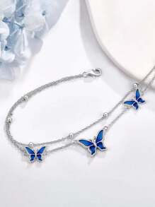 1pc Fashionable Butterfly Ankle Chain, Delicate & Versatile, Suitable For Summer, Gift For Holidays