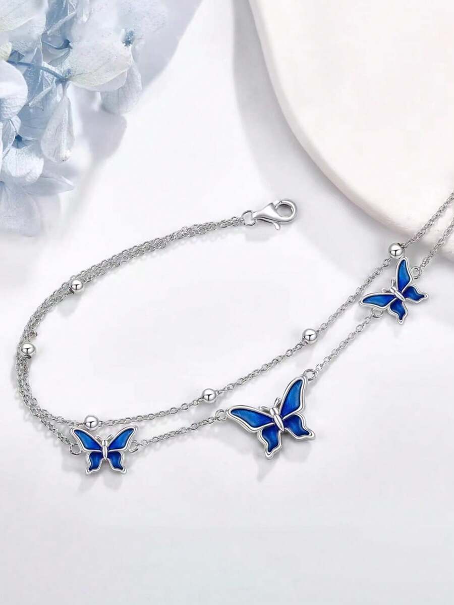 1pc Fashionable Butterfly Ankle Chain, Delicate & Versatile, Suitable For Summer, Gift For Holidays