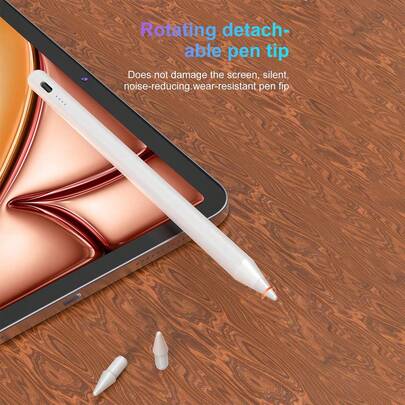 适用于 iPad (A16) 11 英寸第 11 代（2025 款）的触控笔，带 LED 电源指示灯，兼容 2018-2025 年款 iPad，笔尖可更换设计，兼容 iPad 6 (9.7 英寸)，配备 Type-C 充电线，兼容 iPad 第 10 代。双击触控笔顶部即可开机。