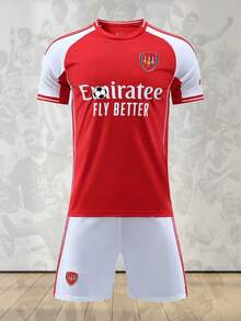 Customizable 2025 New Red Football Suit Set - Customized Logo, Name, Number, Player Breathable, Customized Running Football Sportswear - Red - View 4