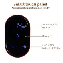 Redsack Digital Automatic Shot And Wine Dispenser Type C Rechargeable With Decanter, Electric Alcohol Liquor Whiskey Soju Drink Dispenser - Red - View 7