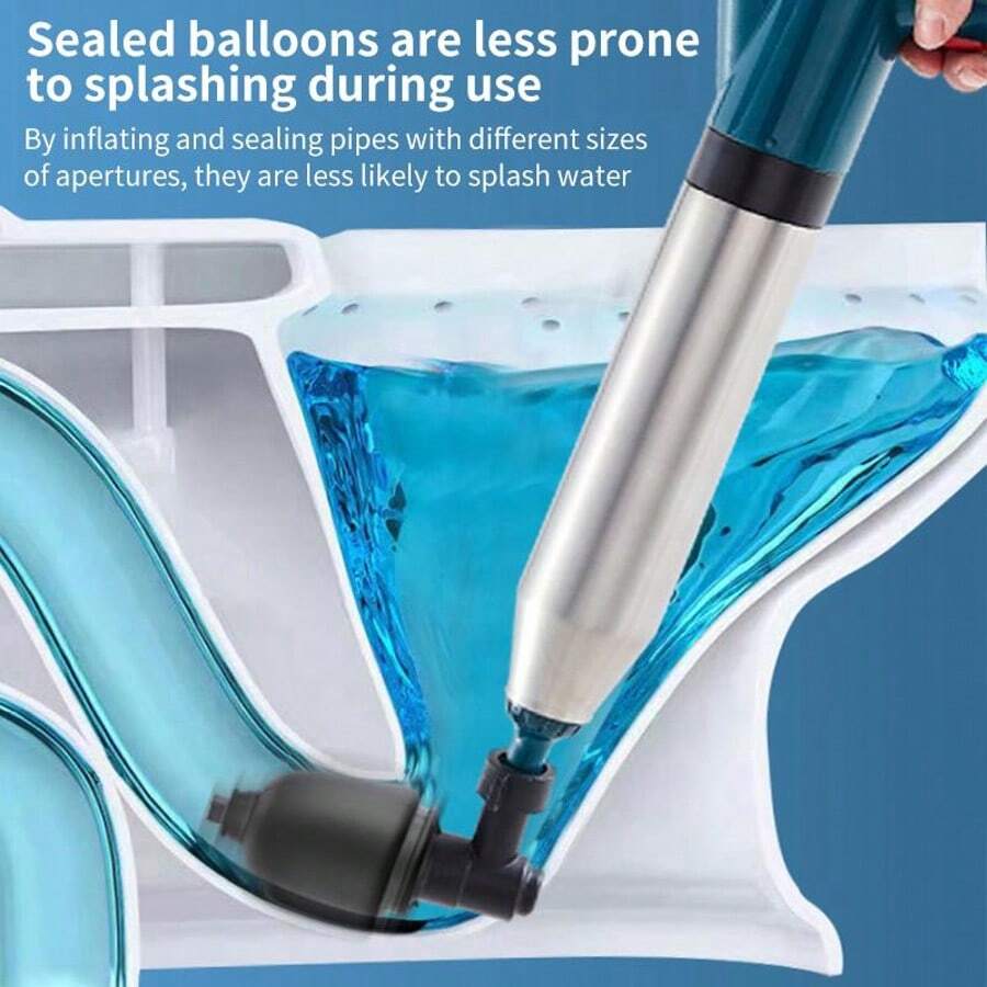 Toilet Plunger Kit, High Pressure Air Drain Cleaner, Toilet Clog Remover For Bathroom, Shower, Sink, And Bathtub, Essential Household Cleaning Tools   Shock Brush - 均碼 - 查看 1