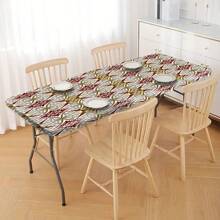 1 Stück Tischdecke mit elastischem Rand, leicht und waschbar, barockes minimalistisches Muster geeignet für Heimveranstaltungen, Outdoor-Picknicks, Themenfeiern, Innen- und Außenbereich