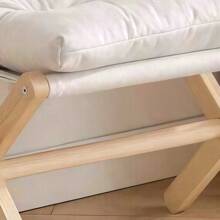 1pc Wooden Footstool, Multipurpose Foot Rest Stool For Living Room, Modern Ergonomic Design Shoe Bench