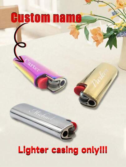 Custodia accendino con incisione laser personalizzata con nome, custodia in pelle, regalo di moda per papà, fidanzato, fumatore, compleanno, Festa del papà. Multifunzionale, durevole, asciugatura rapida, anti-muffa, riutilizzabile, decorativa, carina, elegante, raffinata, ordinata, di alta qualità, moderna, personalizzata, unica, regalo ideale per lui e per lei