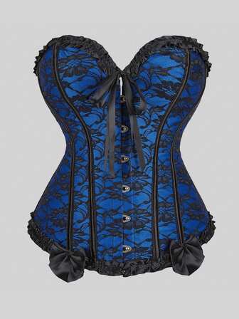 Vintage Lace-Up Backless Corset Top, Tight-Fitting Bustier With Boning, Waist Cincher With Tie-Back, Fashion Tops For New Year Party, Valentine's Day, Holiday, Halloween Costume