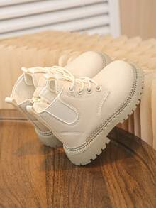 1双秋冬女童男童靴，儿童百搭短靴，英伦风格防滑皮靴，开学季