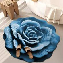 1pc 3D Floral Anti-Slip Floor Mat, Sofa Pad, Bedroom/Living Room Carpet, Bedside Rug, Diatomaceous Earth Absorbent Washable Area Carpet, Beautiful Home Decoration Gift Bathroom Accessories Back To School Entryway Decor Bathroom Kitchen Decor