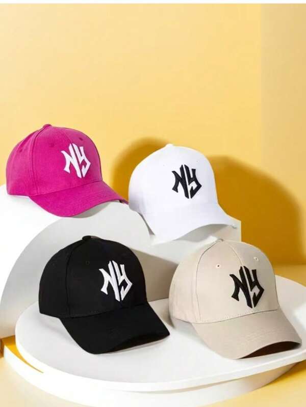 Summer Letter Embroidery Baseball Cap, Casual Sun Visor Hat, Anti-UV, Suitable For Students, Street Style, Unisex, Spring/Summer