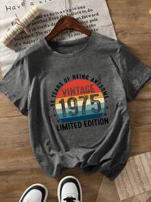 Vintage Clothes Women,"50 YEARS OF BEING AWESOME VINTAGE 1975 LIMITED EDITION",Vintage Tops,2000s Style,Tops For Women,Graphic Women Tees,Flowy Top,Vacation Outfits Woman