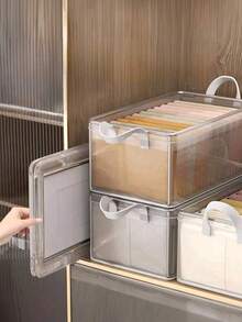 Caja de almacenamiento de PVC transparente de gran capacidad, caja organizadora de ropa plegable con marco de acero, contenedor de almacenamiento multiusos para el hogar para dormitorio & armario, decoración práctica para el hogar, ideal para vestidos, ropa de invierno, camisas y pantalones - transparente - Ver 2