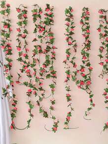 5 Stücke 250cm künstliche Rosenranke DIY Gartenmaterial Ranke Hochzeitsdekoration, Außenbereich Gartendekoration, Innenhof Dekoration, Flur Balkon, Heim Dekoration, Schlafzimmer Wohnzimmer Dekoration, Tisch Wand Dekoration, Geburtstags Hintergrund Dekoration, Geburtstags Geschenk Dekoration, Abschluss Geschenk Dekoration