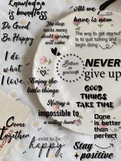 50 st klistermärken med motiverande citat på engelska, lämpliga för laptop, vattenflaska, telefonfodral, gitarr, skateboard, dagbok, bagage, present till vänner