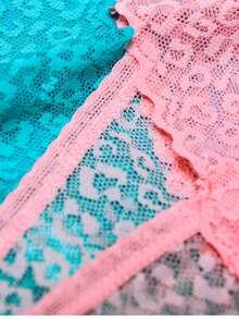9pcs/Set Mature Charm - Lace Leopard Print Elastic Low Waist Panties - Multicolor - View 4