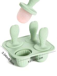 1套硅胶冰淇淋和母乳冰棒模具，制作完美顺滑的甜点，适合家庭和派对。派对冰棒模具，趣味设计模具，耐用硅胶模具，冰淇淋制作用品 - 彩色 - 查看 2