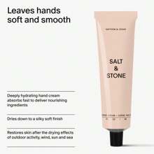 Crema de manos de sal y piedra para mujeres y hombres | Santal y vetiver | Hidrata, nutre y suaviza la piel | Restaura las manos secas y agrietadas | De rápida absorción | Sin crueldad animal y vegano (2 fl oz)