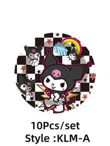 Sanrio 10Pcs/Set Cute Kuromi Melody Cartoon Themed Papertray Birthday Party
