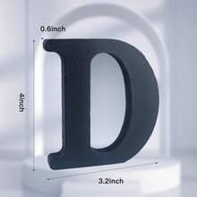 Local Delivery-- 4 Inch Black Wood Letters Unfinished Wood Letters For Halloween Decorative Standing Letters Slices Sign Board Decoration For Craft Home Party Projects (A) - D - View 2