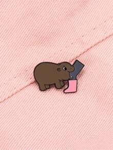 哞登河马珐琅胸针 时尚装饰胸针 领饰 包饰 徽章 珠宝礼品 2025新款 - 彩色 - 查看 6