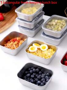 Juego de 2 bandejas de hornear cuadradas de acero inoxidable con tapa, aptas para preparar comidas y picnics al aire libre, fiambreras, contenedores de alimentos portátiles con tapa hermética y a prueba de fugas. Adecuado para aulas, universidades, oficinas, campamentos y picnics, organizadores y almacenamiento de cocina, accesorios de cocina, regalos de Navidad