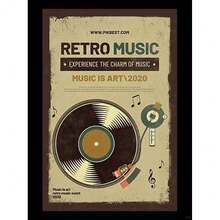 1 件/3 件墙壁艺术海报可选框架墙壁装饰、房间装饰复古美国音乐海报适用于住宅和宿舍墙壁、客厅和酒吧装饰、房间装饰、高品质、室内/室外帆布艺术 - 彩色 - 查看 17