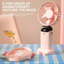 New Handheld Small Fan USB Portable Digital Display SilentOffice DeskStudent On Dormitory Charging Outdoor Fan,1PC Portable Handheld Fan, With LED Display, Handheld/Neck/Desk 3 In 1 Personal Small Fans, 90° Foldable Desk Fan With Base, 5 Speed Lash Fans Makeup Fan For Women Mini Portable USB Fans With 6 Speeds