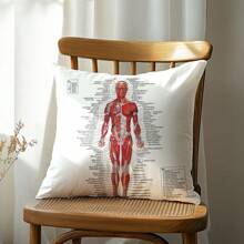 1pc/2pcs Minimalist Human Anatomy Print Decorative Throw Pillow Covers [No Pillow Insert], 11.81*19.71in(30*50cm)/17.7*17.7in(45*45cm), [Single-Sided Print] Polyester Cushion Covers For Sofa, Bed, Living Room, Bedroom, Car, Office, Hotel Decor, All Seasons, Perfect Gift For Family & Friends