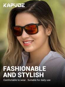 KAPVOE KAPVEO Polarized Cycling Glasses, Fishing Glasses, Mountain Bike Glasses, Unisex Outdoor Sports, Camping, Hiking, Running, Fashion Travel Accessories, Golf, Baseball Equipment, 1 Lens, No Accessories Included - Multicolor - View 2