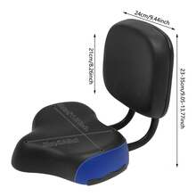 OUKANING Universal Bicycle Seat Large Comfort Wide Saddle Seat With Back Rest Cushion HOT - Black - View 11